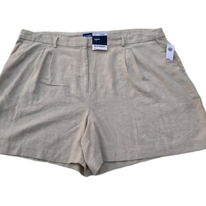 Old Navy Womens Shorts Size XXL Extra High Rise Linen Blend Taylor NWT 5" Inseam